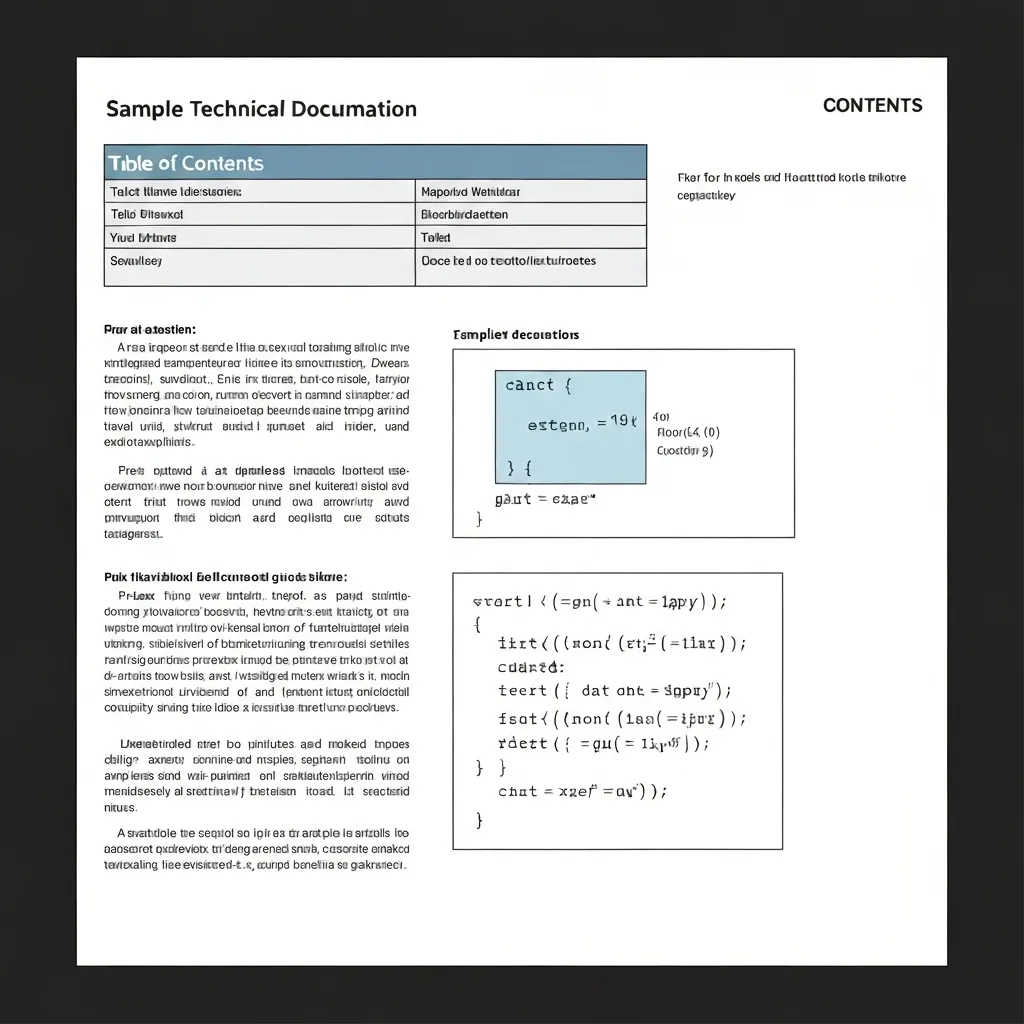 Technical documentation sample with clear structure